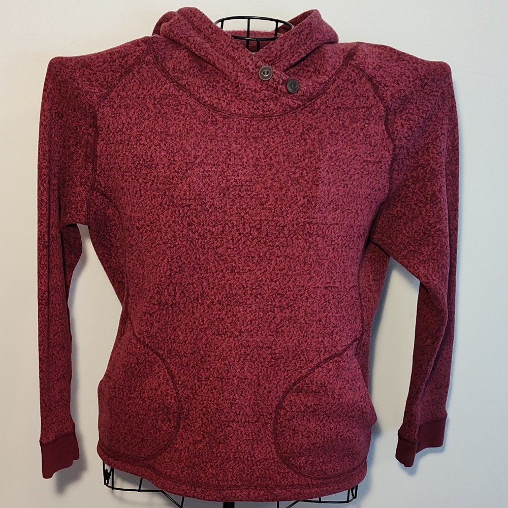 Woolrich maroon & black heathered, fleece lined hoodie, excellent cond., size XL